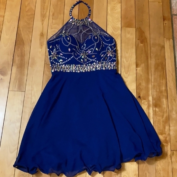 Blue Homecoming Cocktail Dress - Picture 3 of 3
